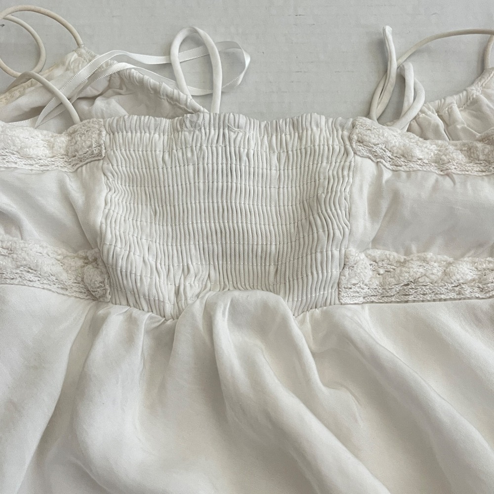 Princess Polly Babydoll Slip Maxi Dress 2 White Bias Cut Coquette Fairy Y2K Lace - Picture 6 of 12
